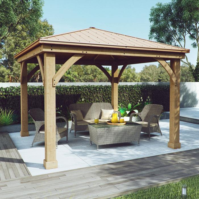 Yardistry 12 Ft. W x 12 Ft. D Solid Wood Patio Gazebo & Reviews
